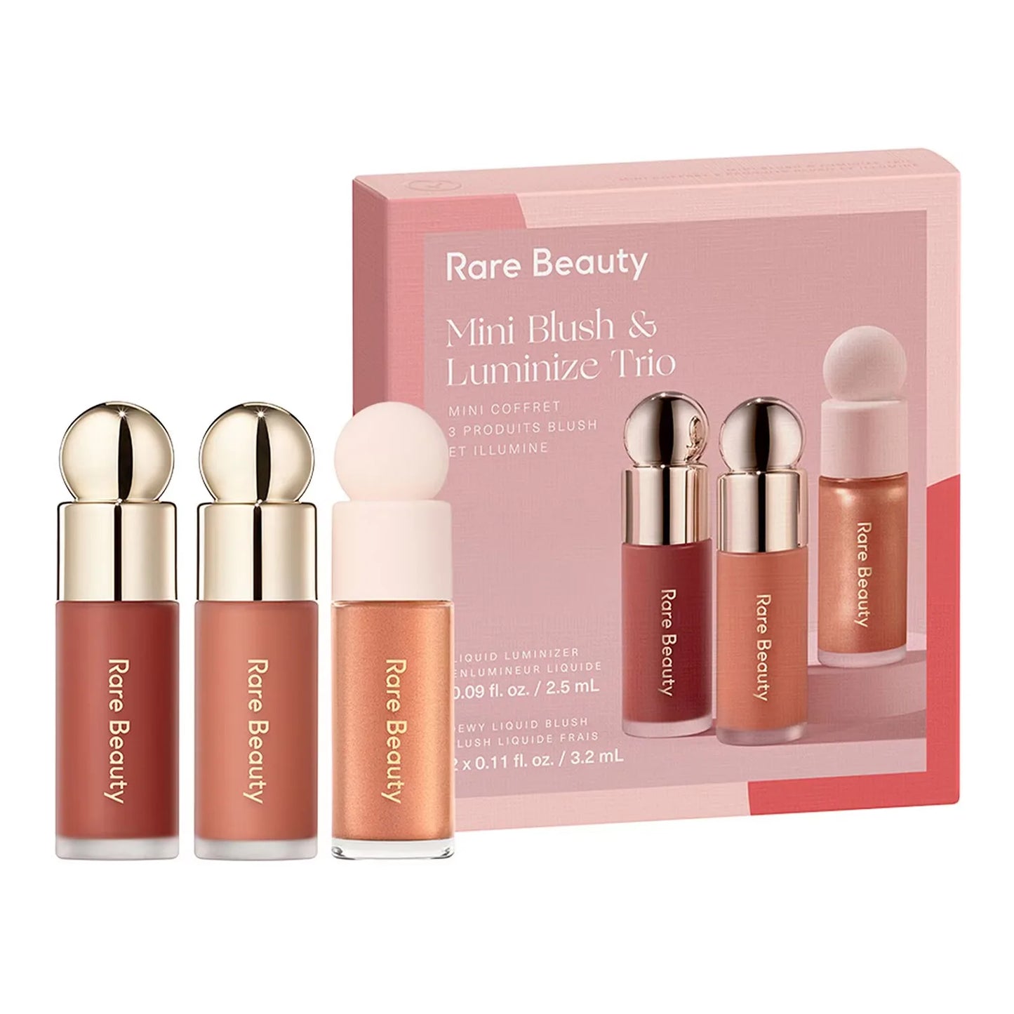 RARE BEAUTY Mini blush & highlighter trio