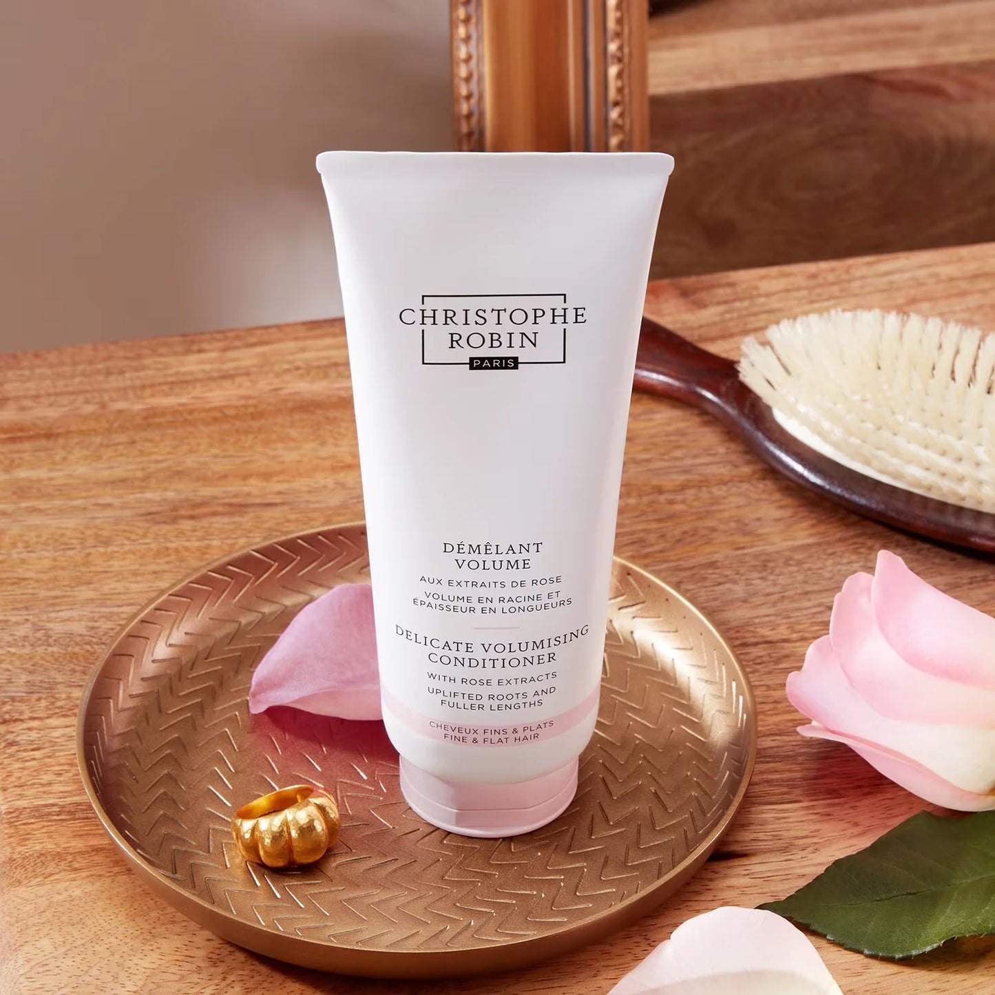 CHRISTOPHE ROBIN Volume detangler with rose extracts