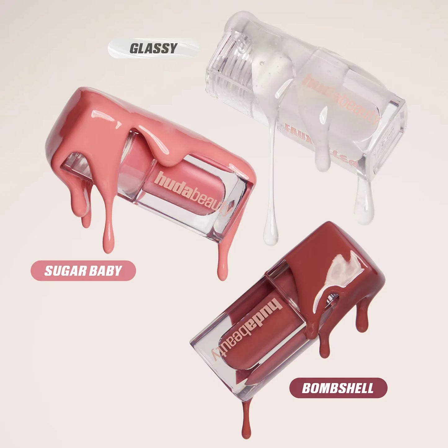 HUDA BEAUTY Glossiest Gloss Trio - Lip Makeup Set