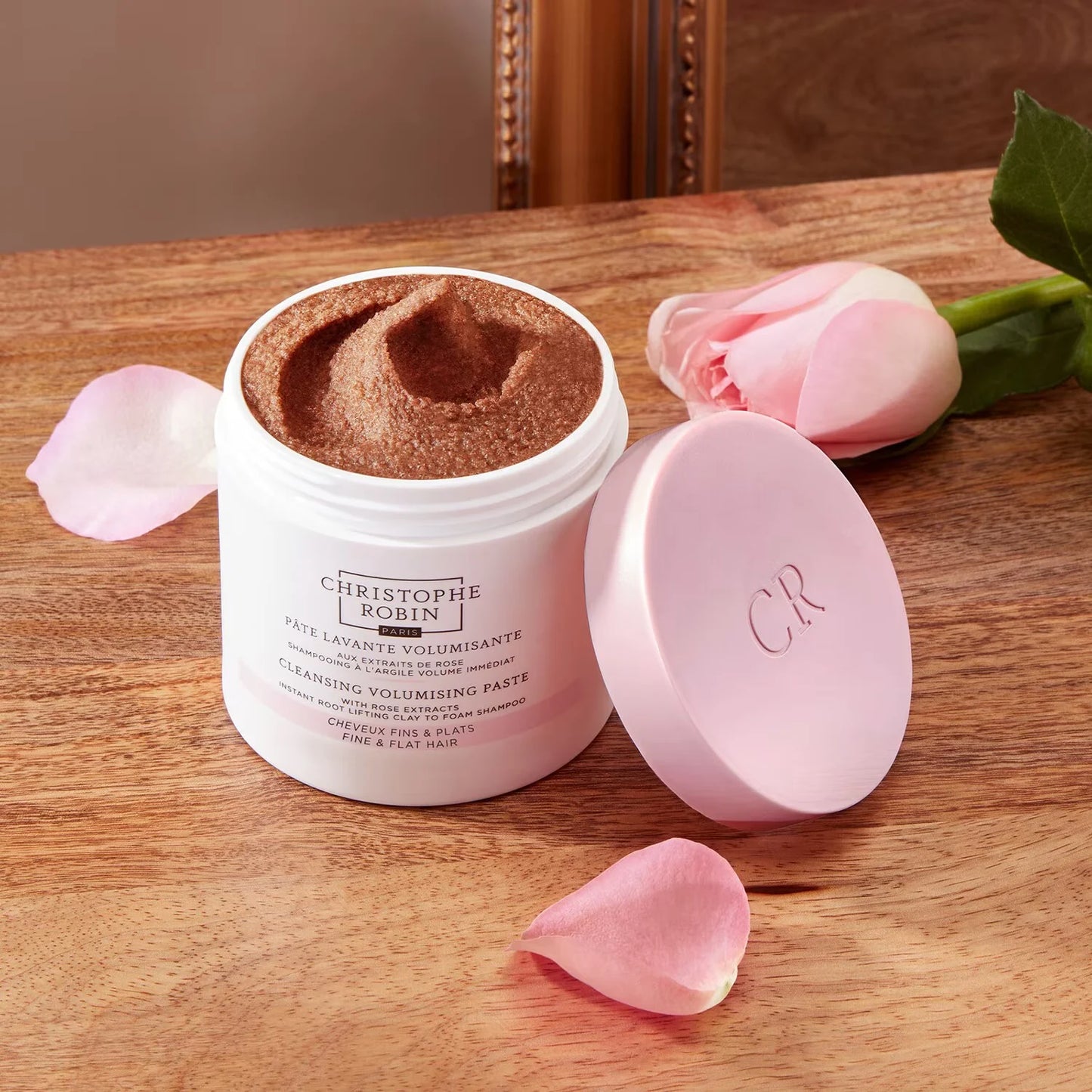 CHRISTOPHE ROBIN Volumizing cleansing paste with rose extracts