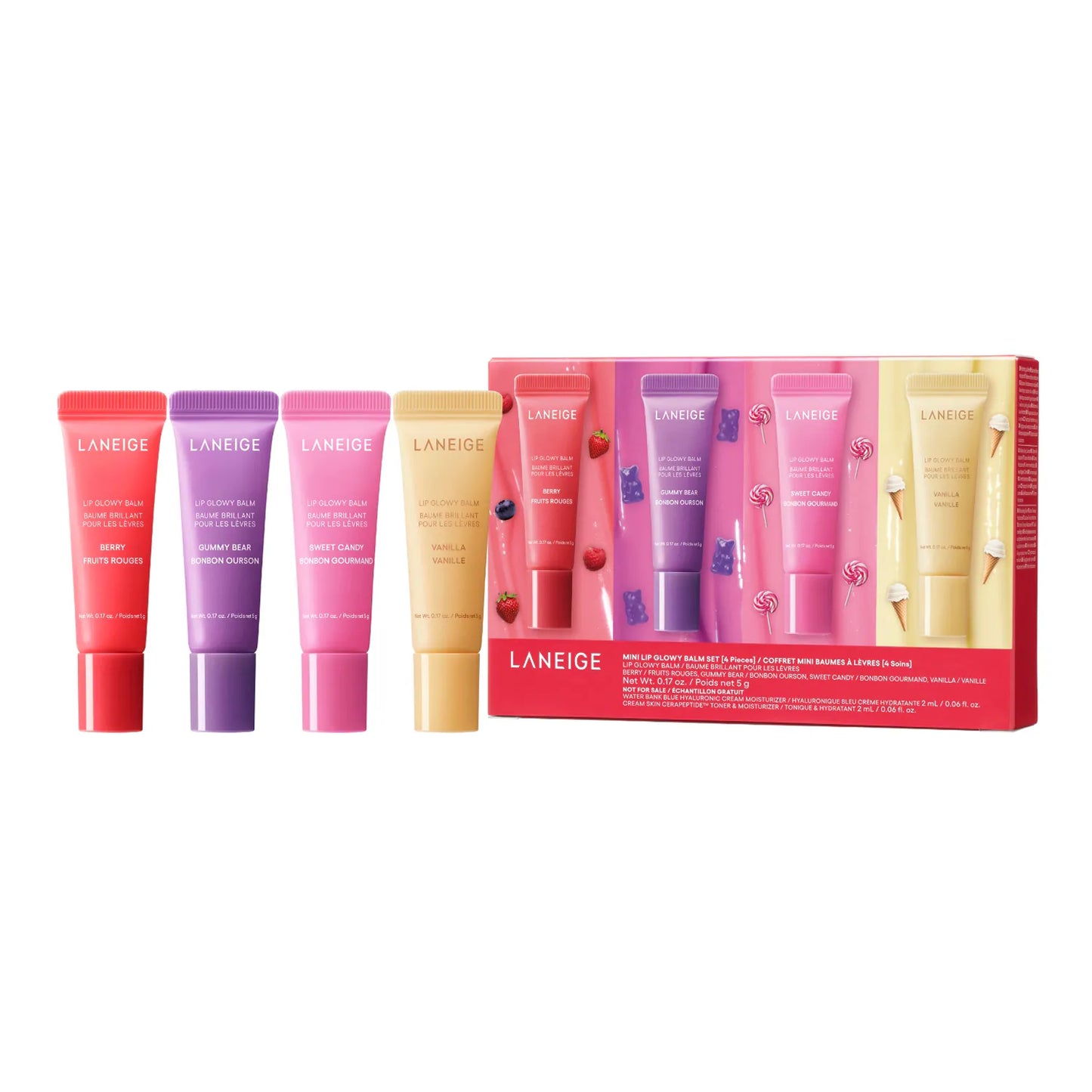 LANEIGE Mini Lip Glowy Balm Set - Mini Lip Balm Set - 4 treatments